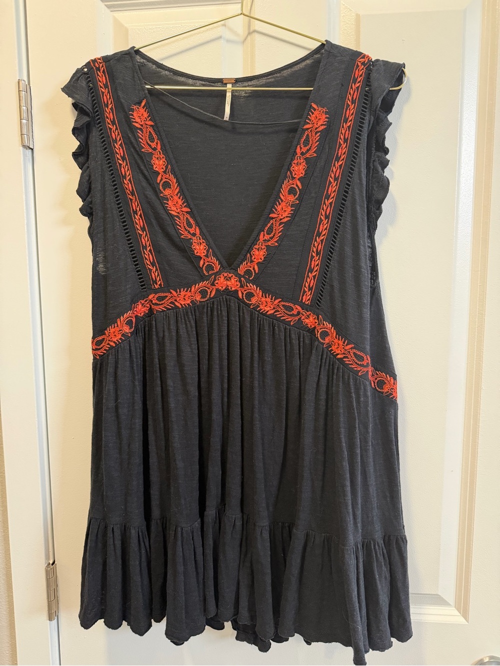 Free People embroidered babydoll tunic